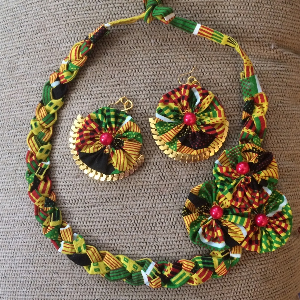 Ethnic African necklace and earring set